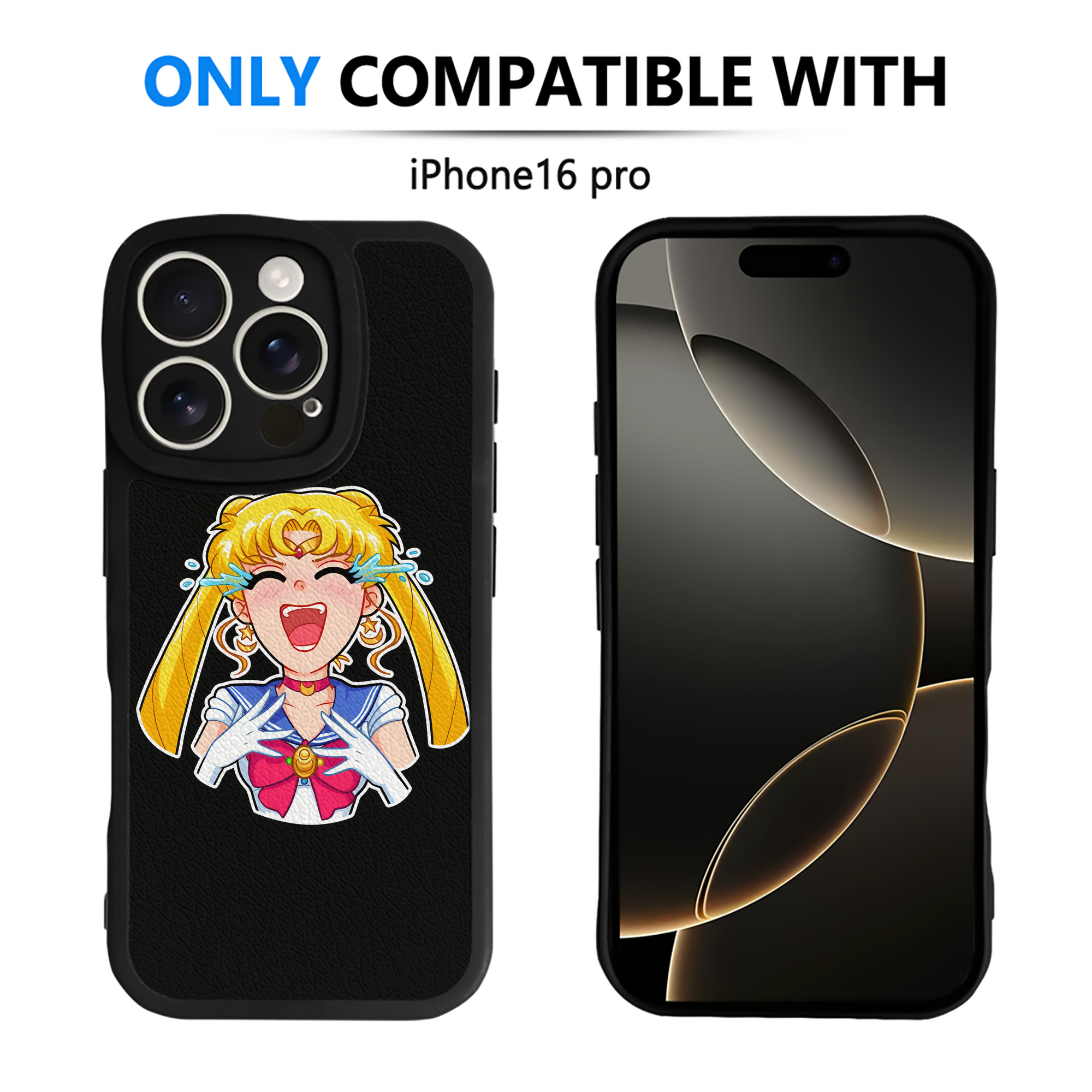 （画像用） 美少女戦士セーラームーン 月野 うさぎ つきの うさぎ Sailor Moon Tsukino Usagi 【iPhone 16シリーズ対応】シリコンスマホケース（レザー調） 材質：シリコン